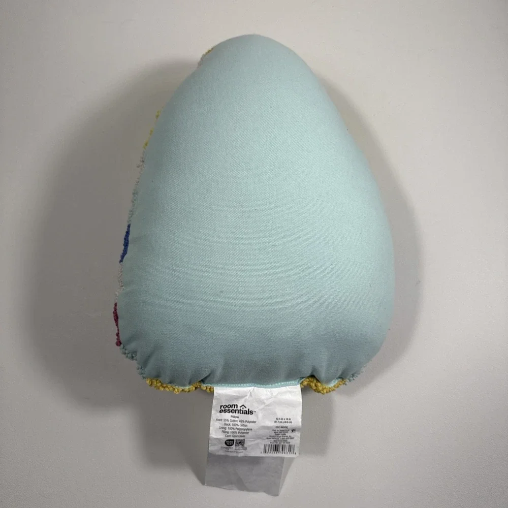Easter Egg Throw Pillow Pastel Striped Tufted Decor 16x12.5 Room Essentials